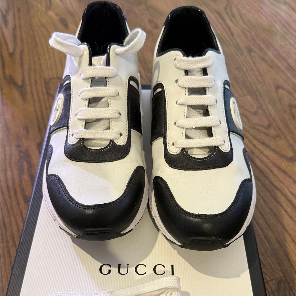 Gucci Monochrome Leather Sneakers